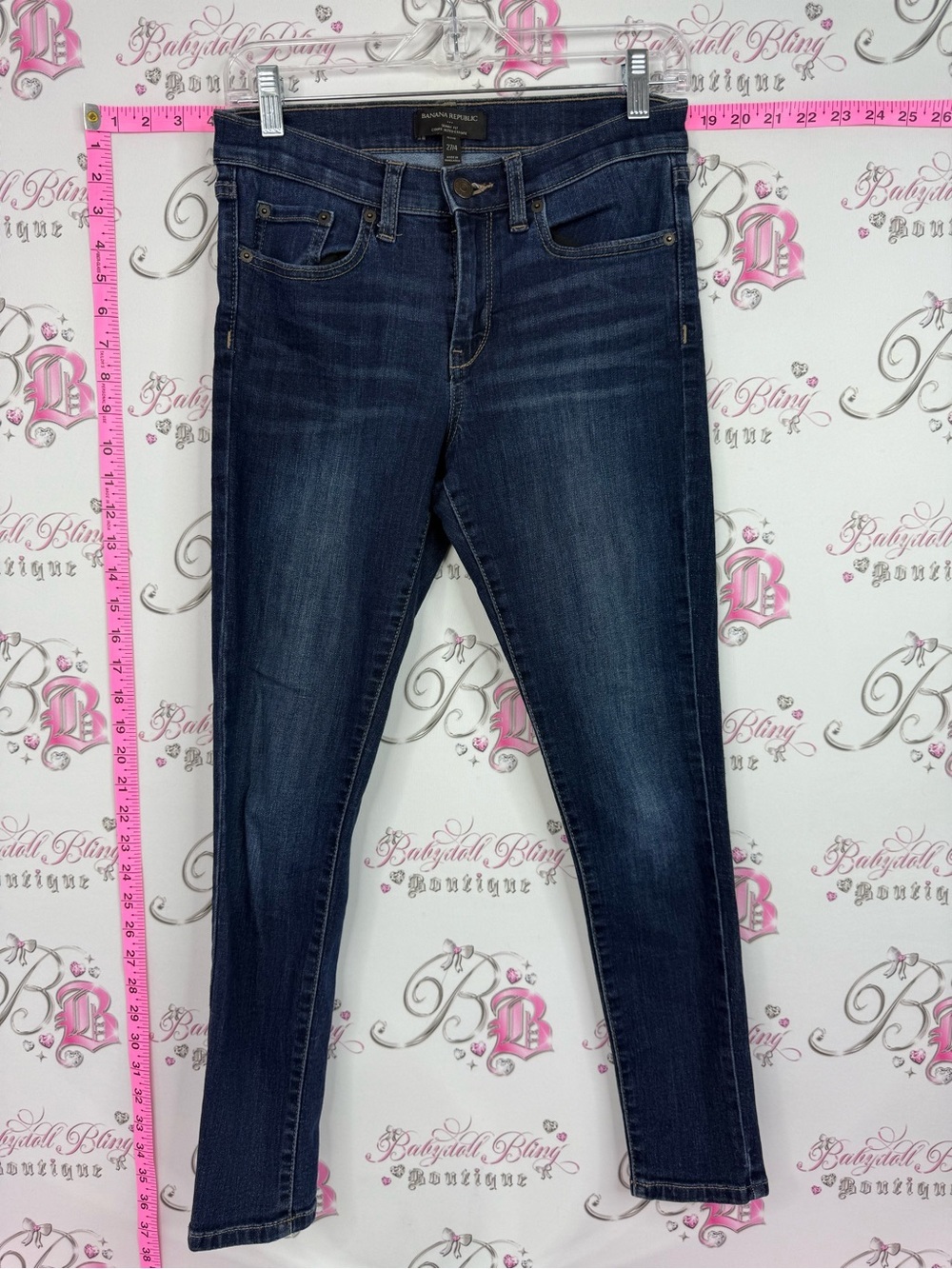 Banana Republic Mid-Rise Dark Blue Skinny Jeans skinny fit